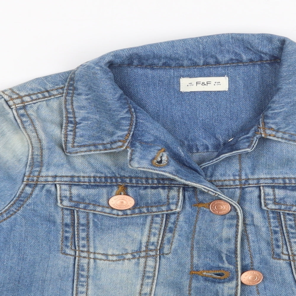 F&F Girls Blue   Jacket  Size 6-7 Years