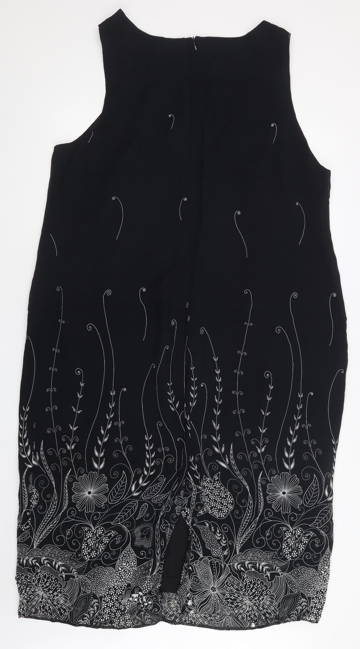 Berkertex Womens Black Floral  Tank Dress  Size 22