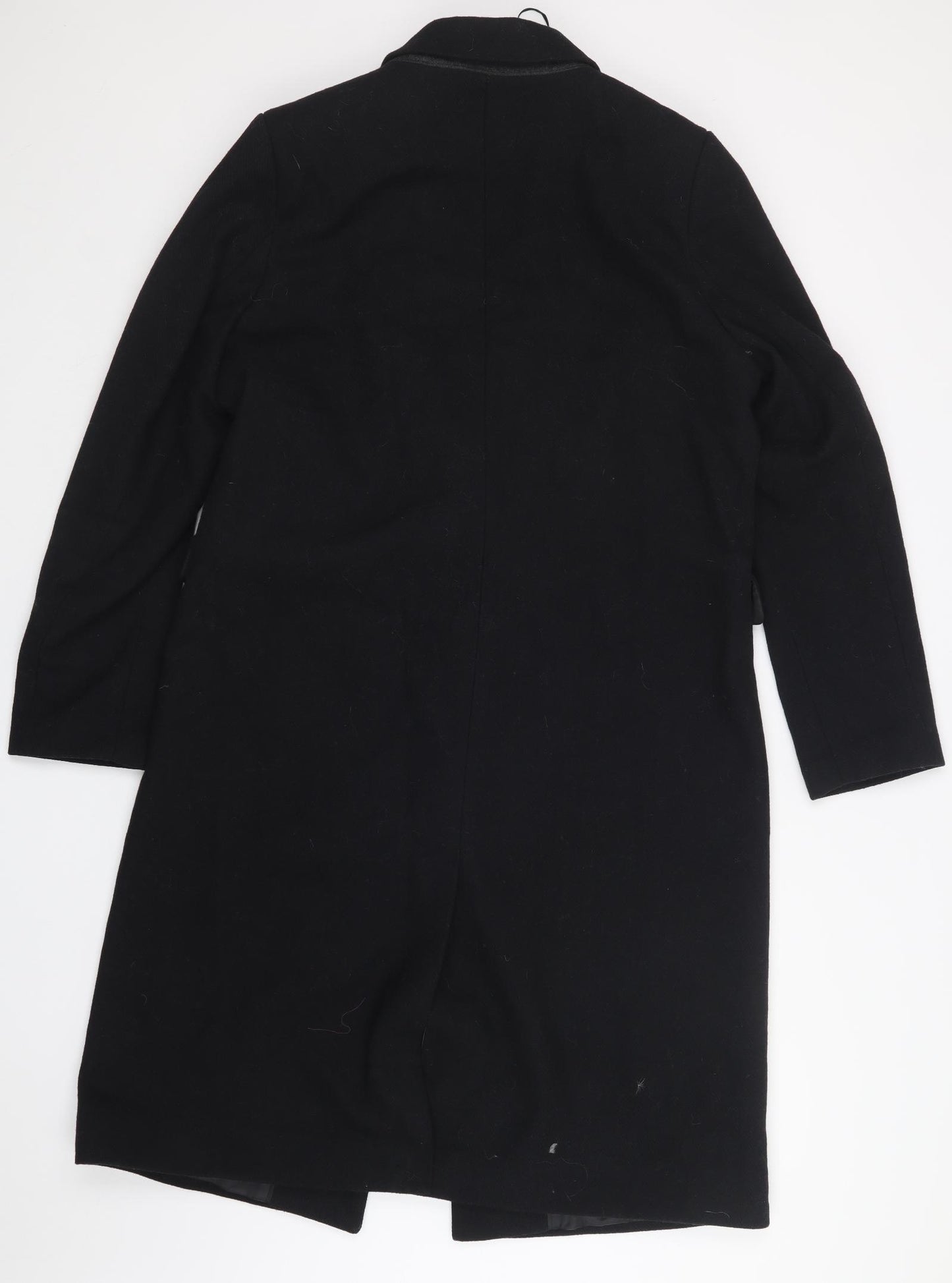 M&S Womens Black   Overcoat Coat Size 14