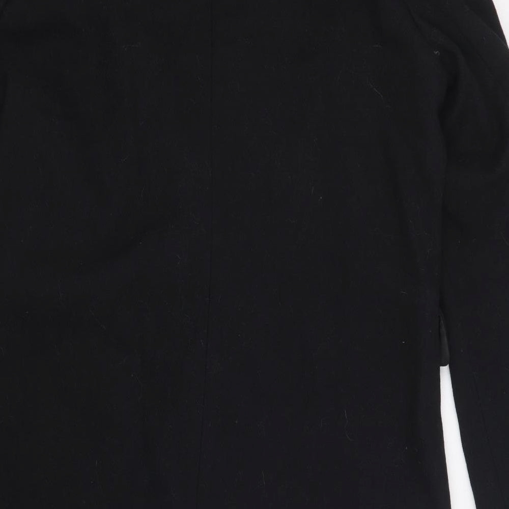 M&S Womens Black   Overcoat Coat Size 14