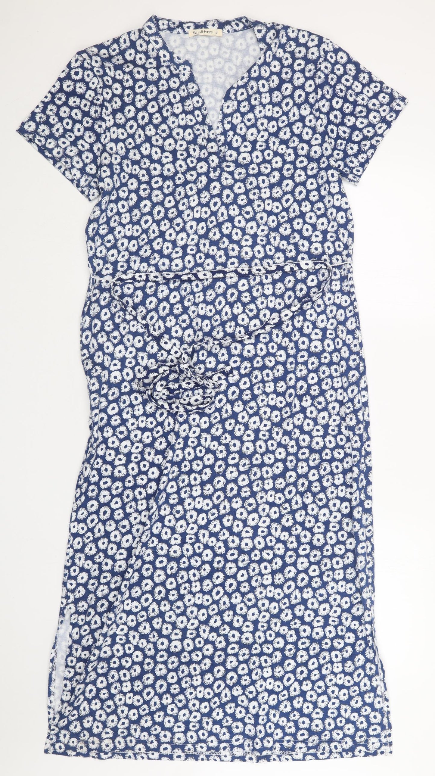 Woolovers Womens Blue Floral  T-Shirt Dress  Size S