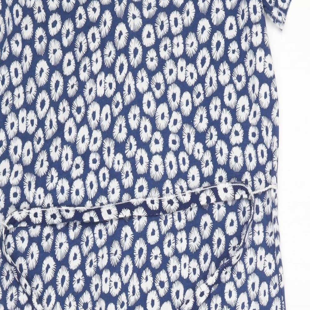 Woolovers Womens Blue Floral  T-Shirt Dress  Size S