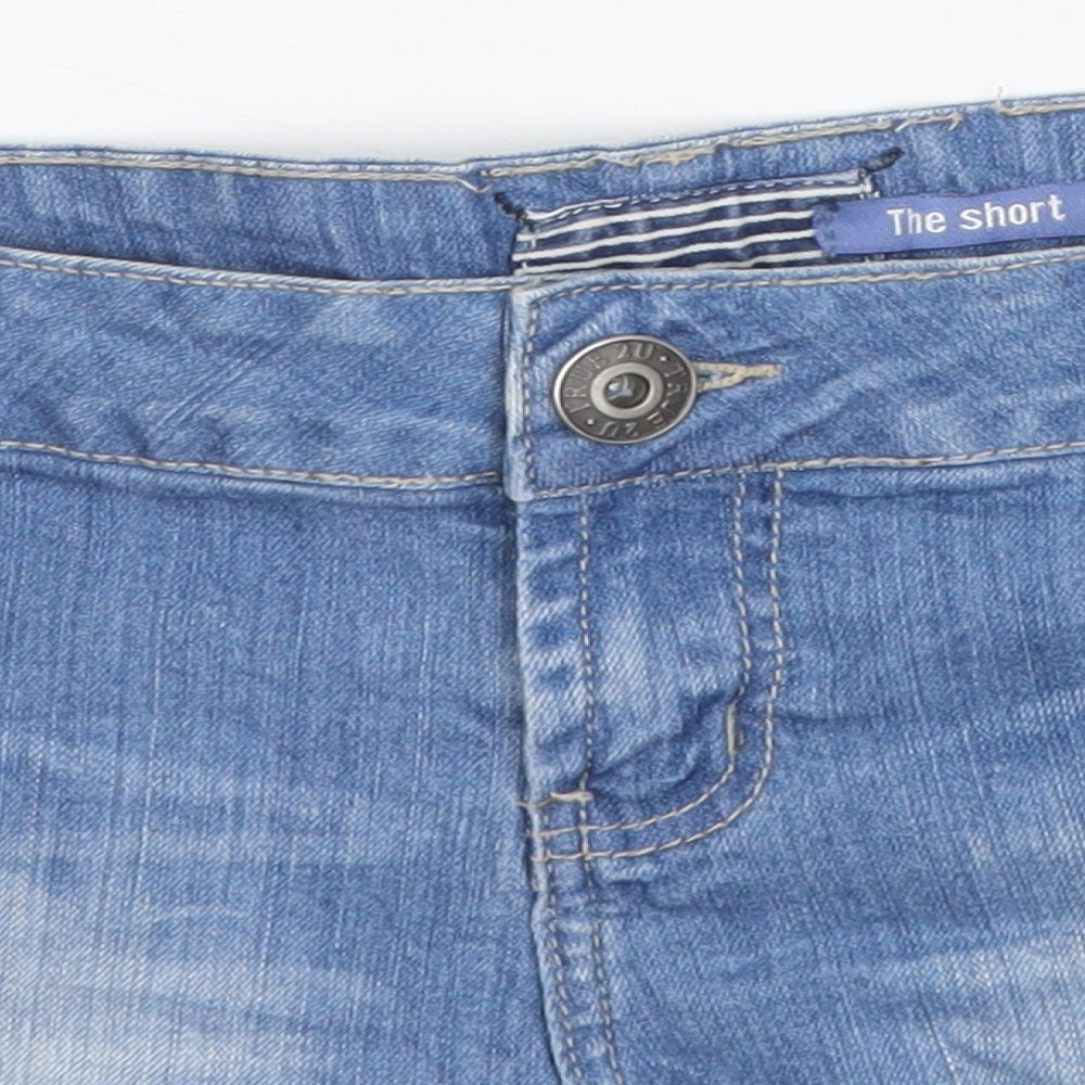 TRUE2U Womens Blue   Chino Shorts Size 10