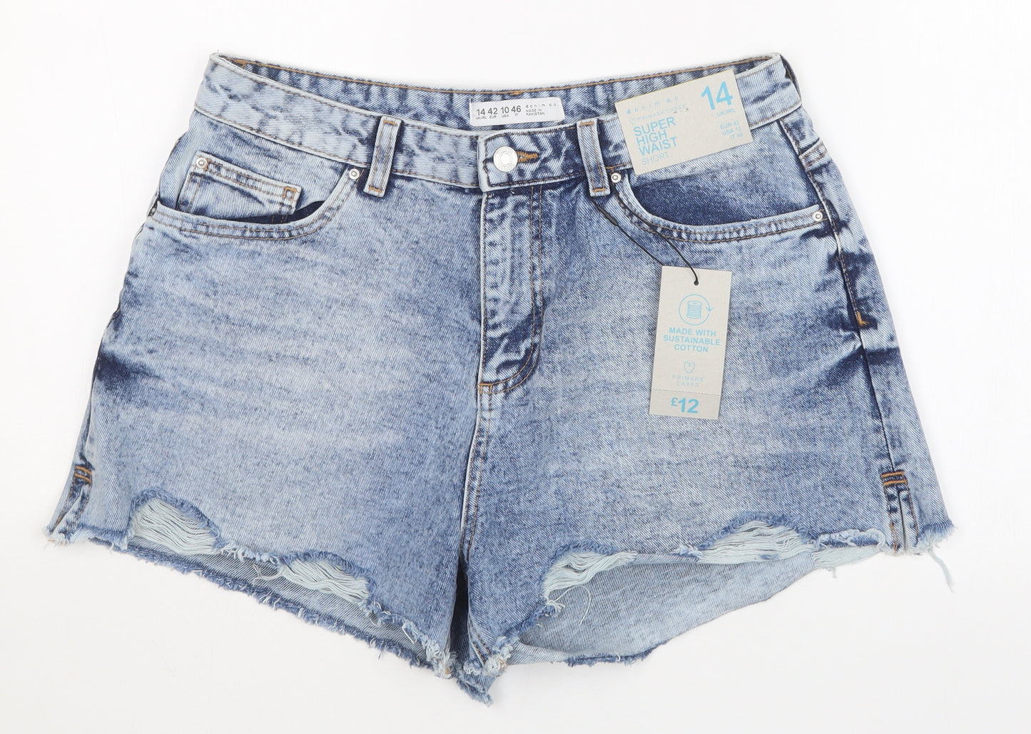 Primark Womens Blue   Boyfriend Shorts Size 14