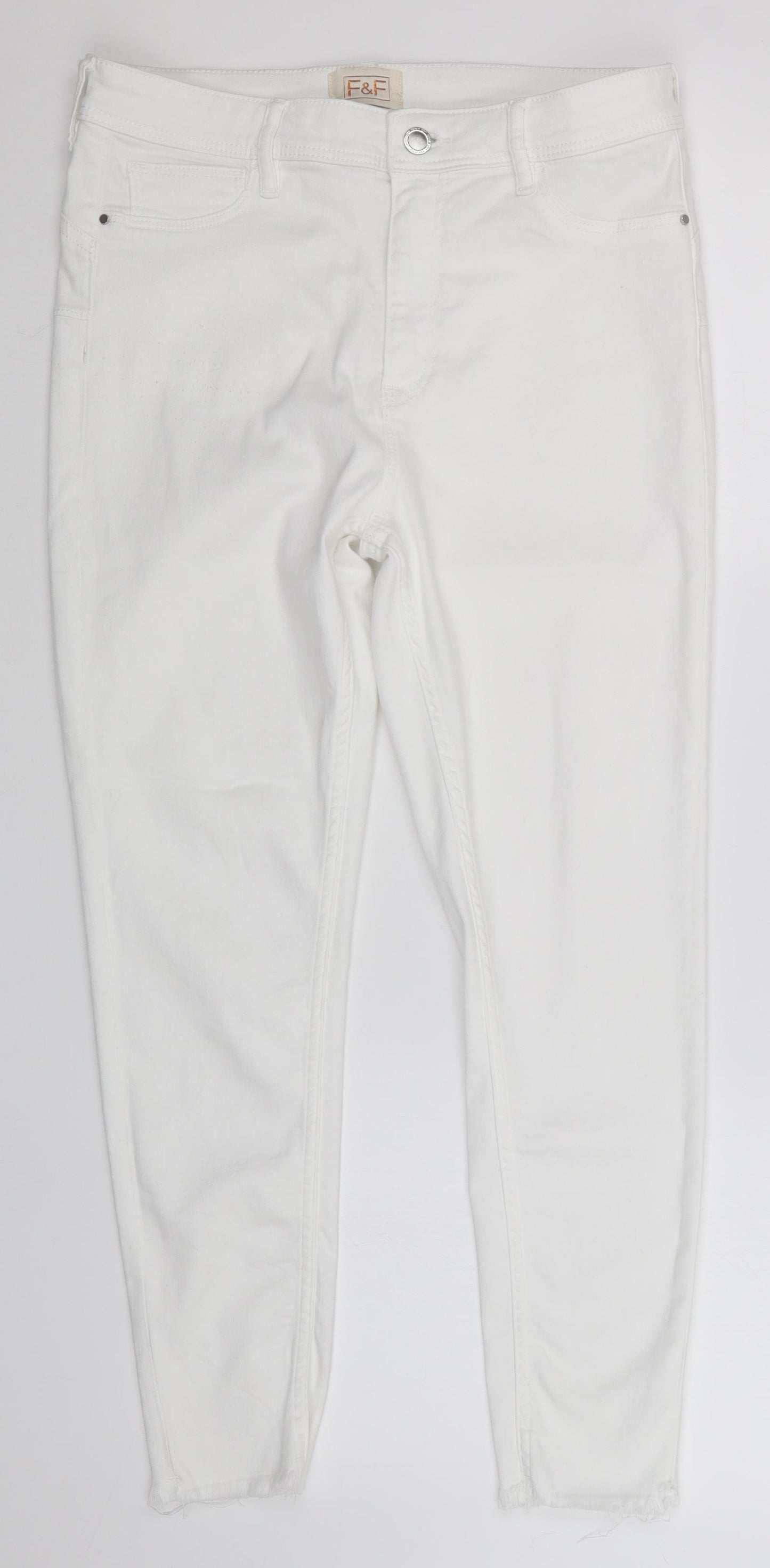 F&F Womens White   Skinny Jeans Size 12 L24 in