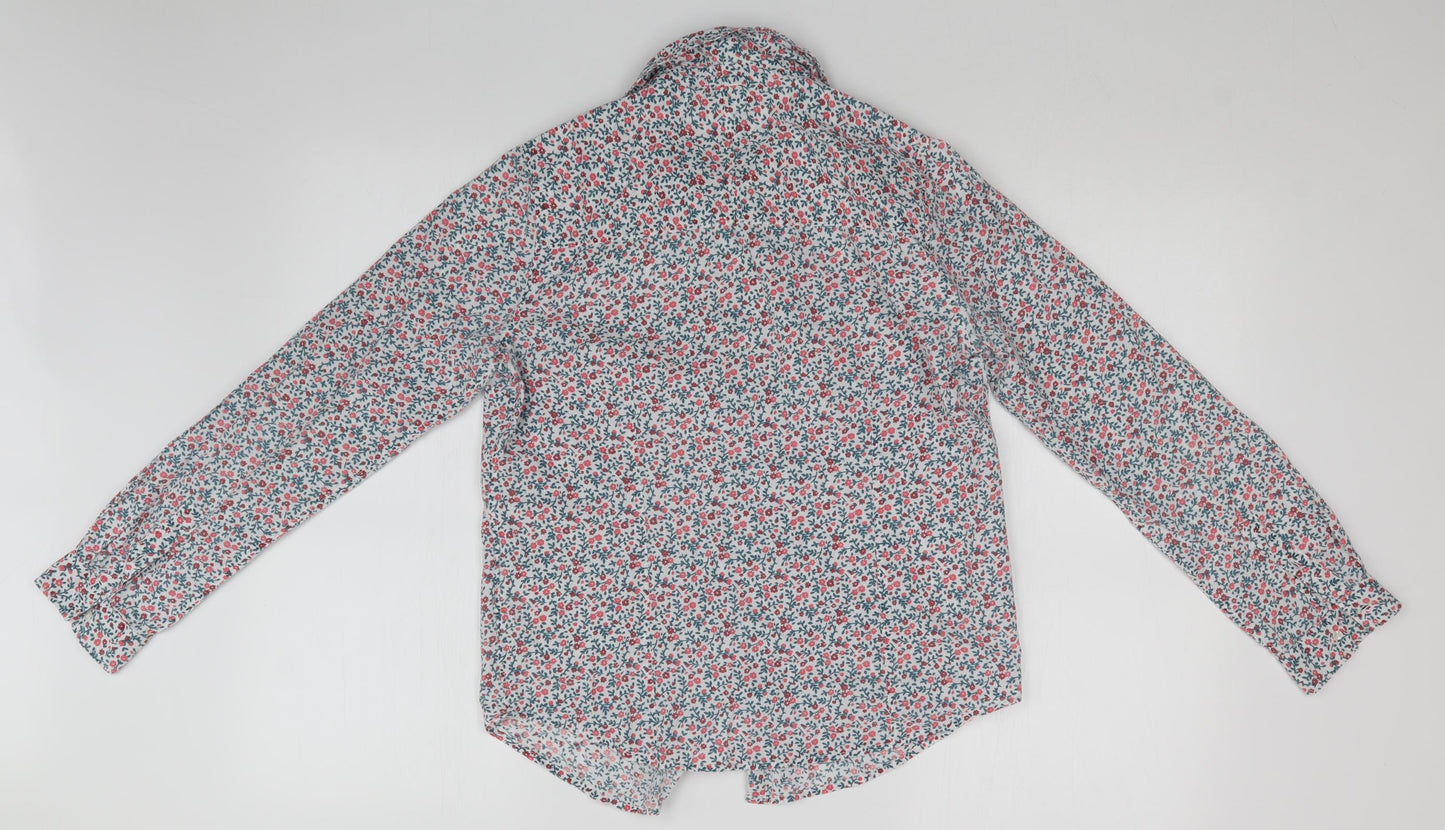 John Lewis Womens Multicoloured Floral  Basic Button-Up Size 10