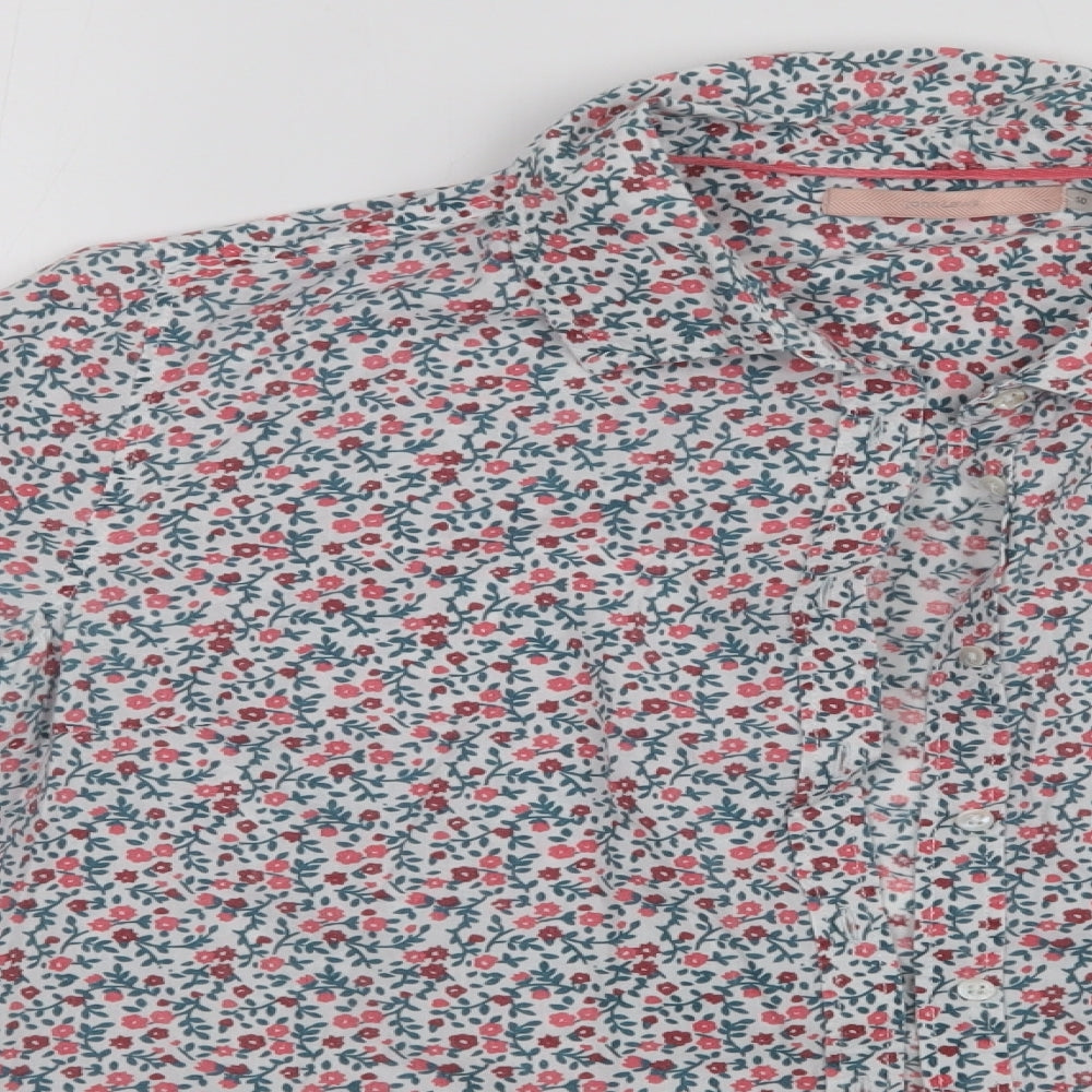 John Lewis Womens Multicoloured Floral  Basic Button-Up Size 10