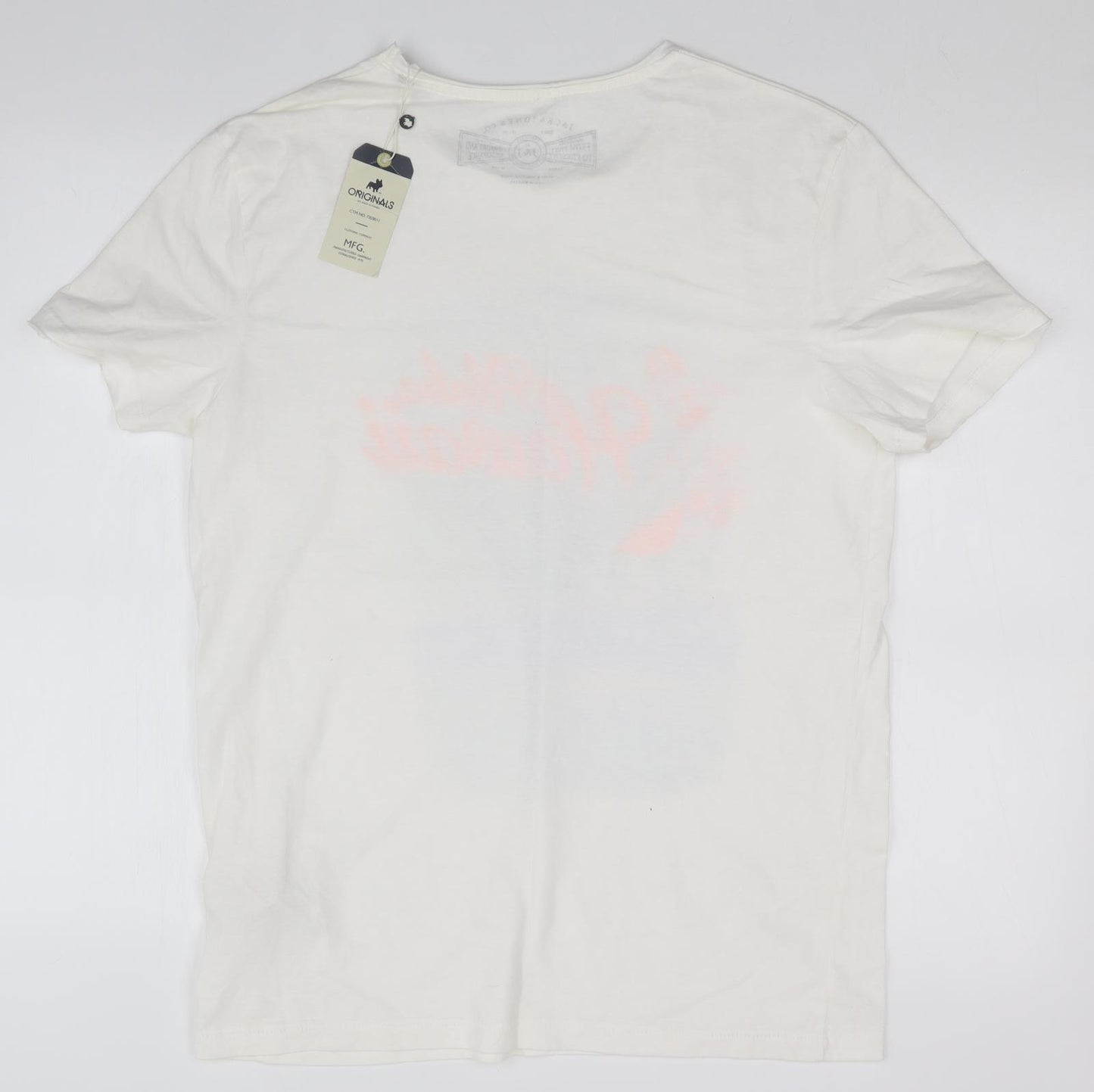 JACK & JONES Mens White    T-Shirt Size L