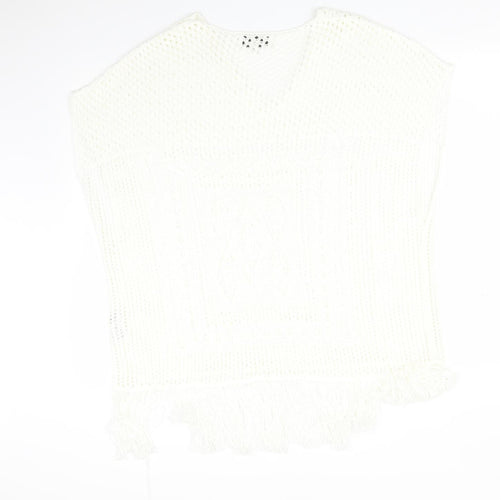 NEXT Womens White Geometric  Basic T-Shirt Size M