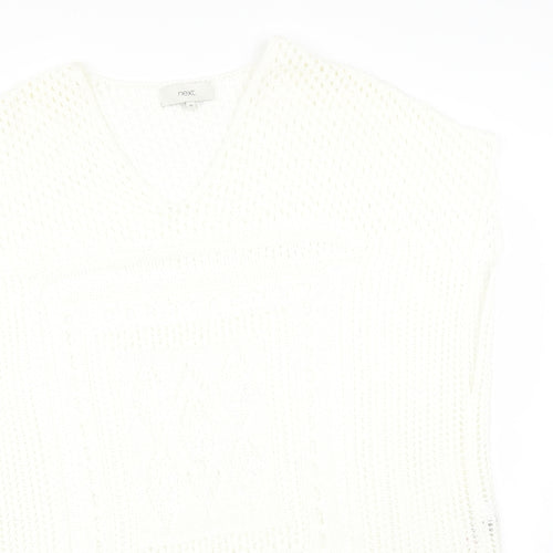 NEXT Womens White Geometric  Basic T-Shirt Size M