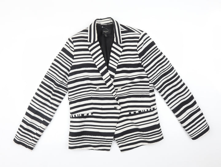 Mango Womens Multicoloured Striped  Jacket Suit Jacket Size L