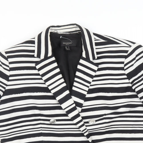 Mango Womens Multicoloured Striped  Jacket Suit Jacket Size L