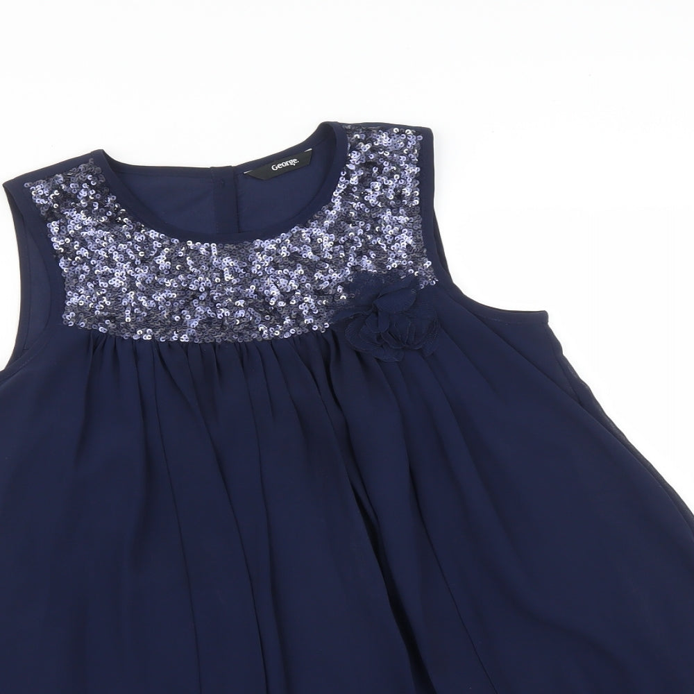 George Girls Blue   A-Line  Size 11-12 Years