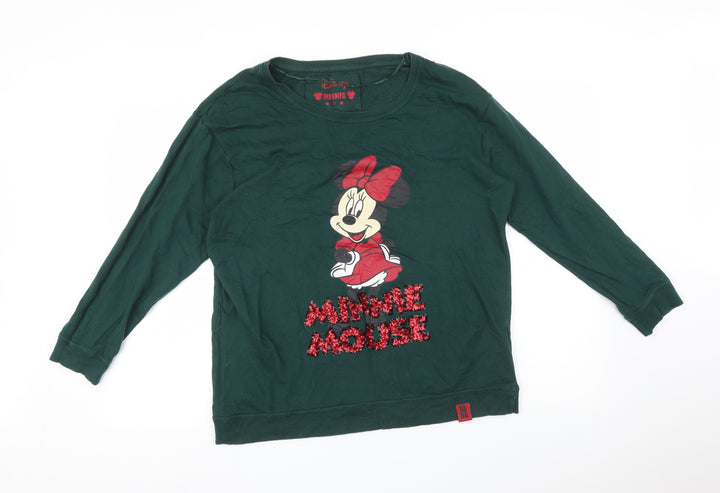 Disney Womens Green Pullover Sweatshirt Size 14