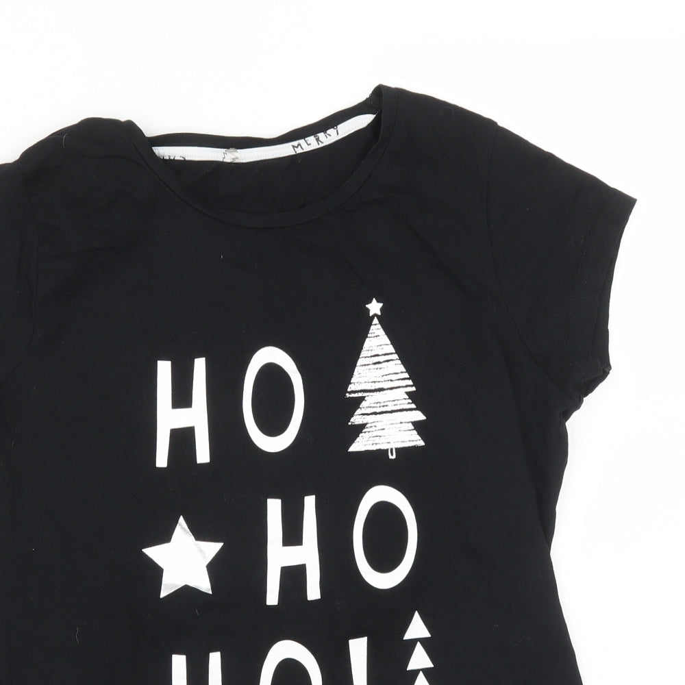 George Womens Black   Basic T-Shirt Size 10  - CHRISTMAS