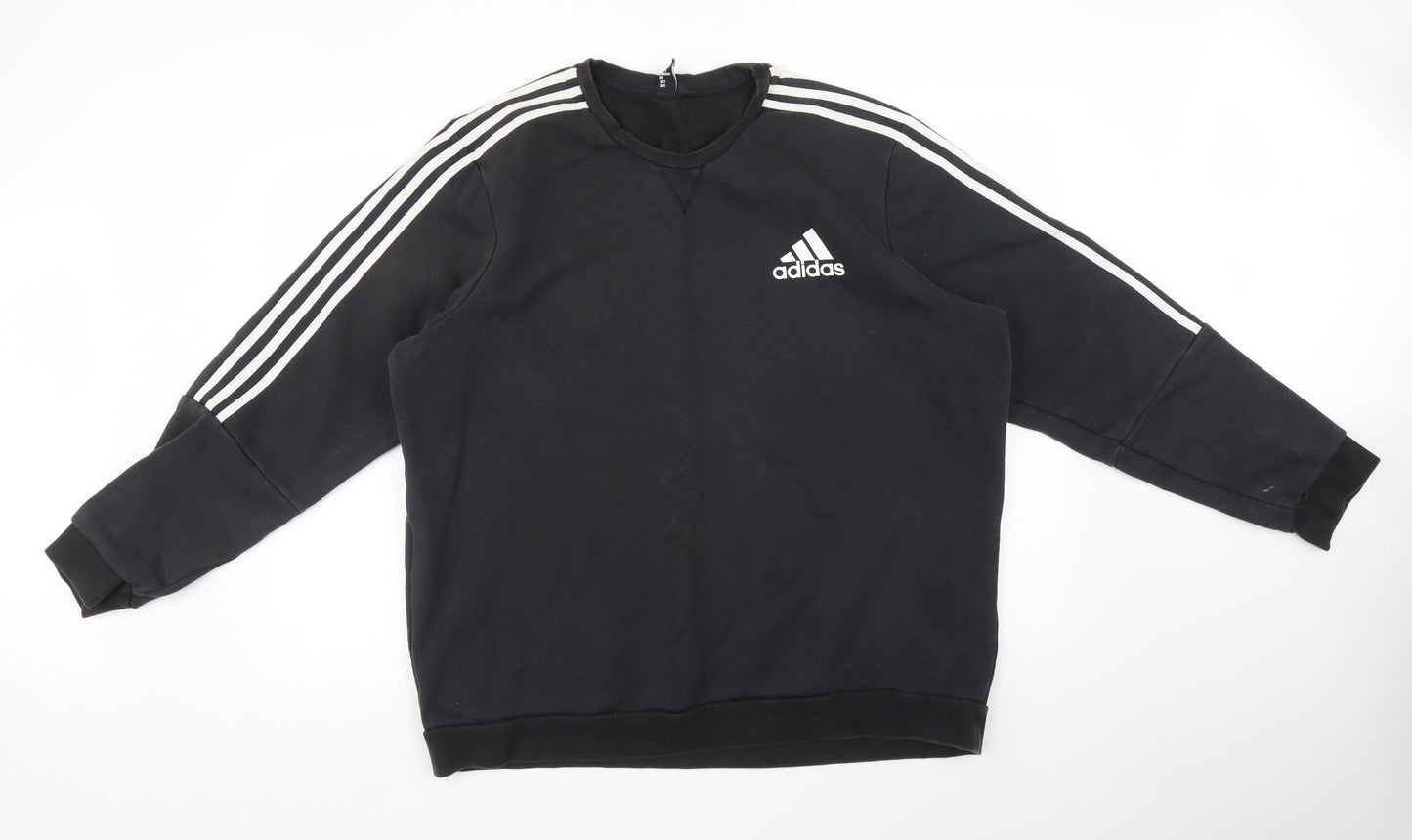 adidas Mens Black   Pullover Sweatshirt