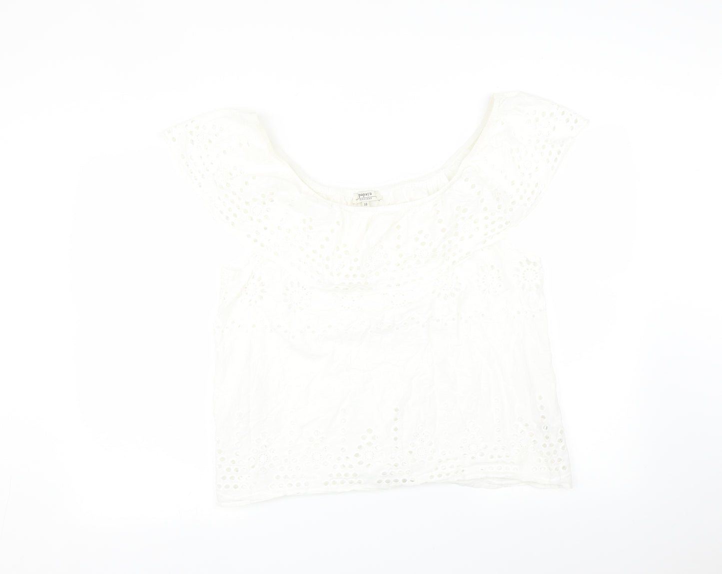 Matalan Womens White Floral  Basic T-Shirt Size 18