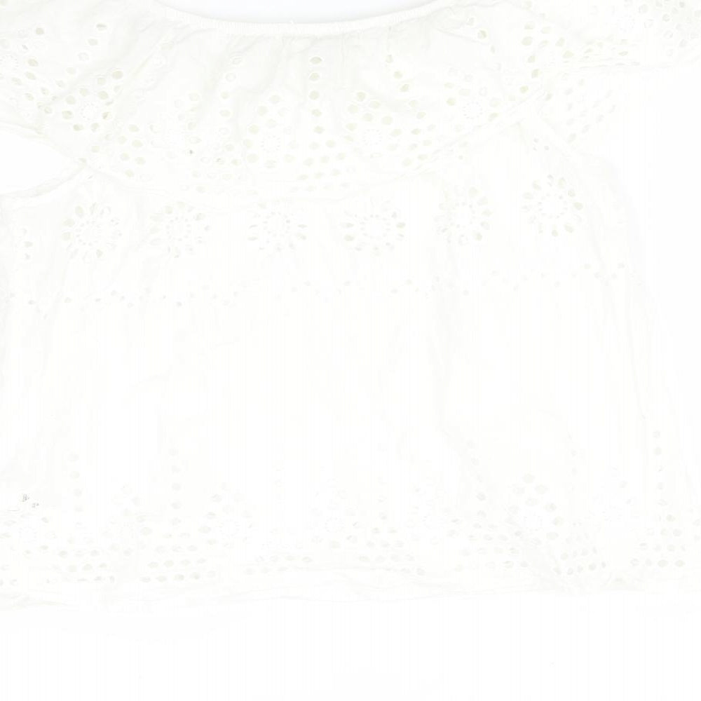 Matalan Womens White Floral  Basic T-Shirt Size 18
