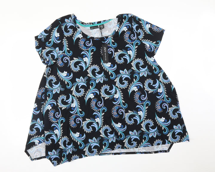 Jones New York Womens Multicoloured Paisley  Basic T-Shirt Size 2XS