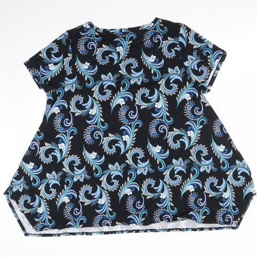 Jones New York Womens Multicoloured Paisley  Basic T-Shirt Size 2XS