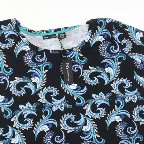 Jones New York Womens Multicoloured Paisley  Basic T-Shirt Size 2XS