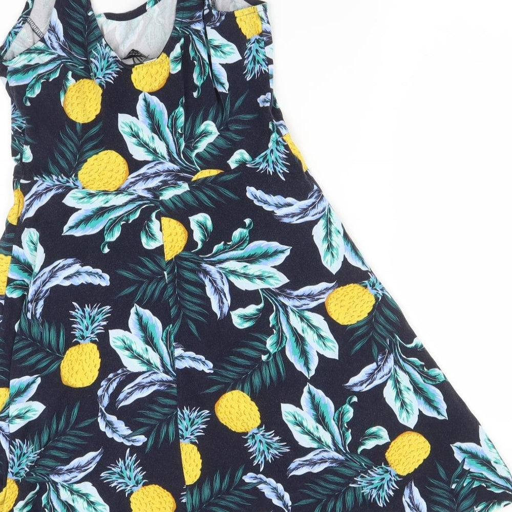 Dorothy Perkins Womens Multicoloured Floral  A-Line  Size 10