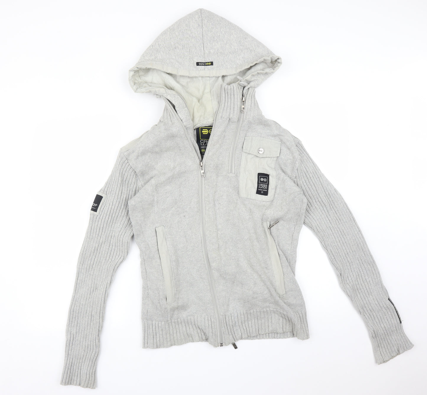 CROSS HATCH Mens Grey   Full Zip Hoodie Size L