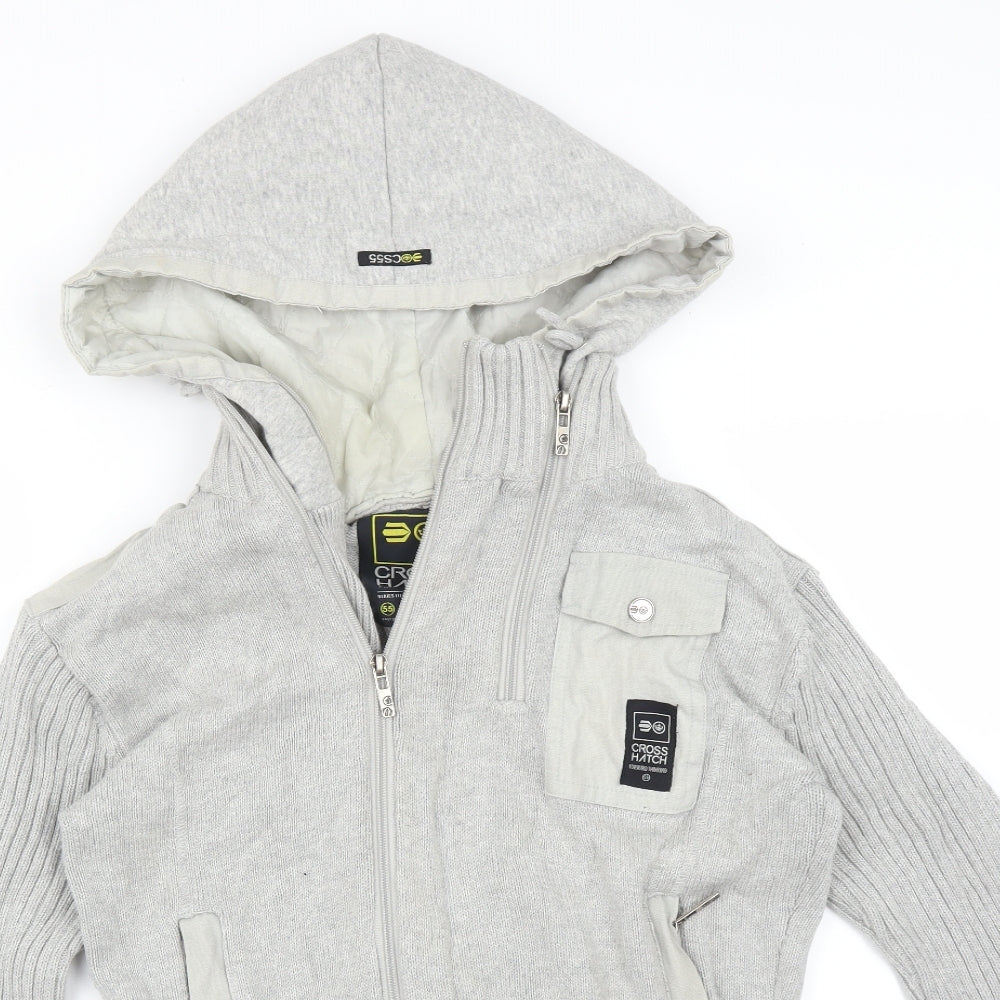 CROSS HATCH Mens Grey   Full Zip Hoodie Size L