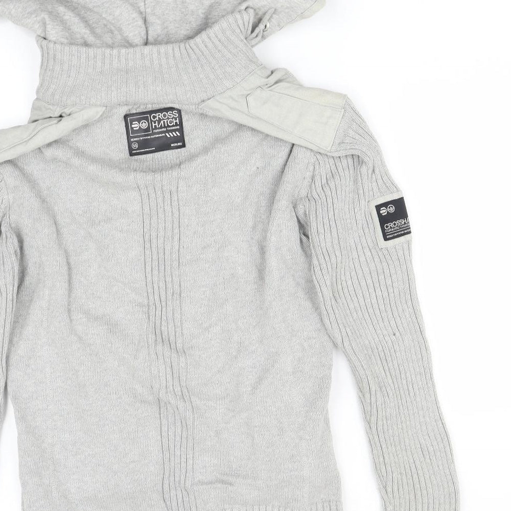CROSS HATCH Mens Grey   Full Zip Hoodie Size L