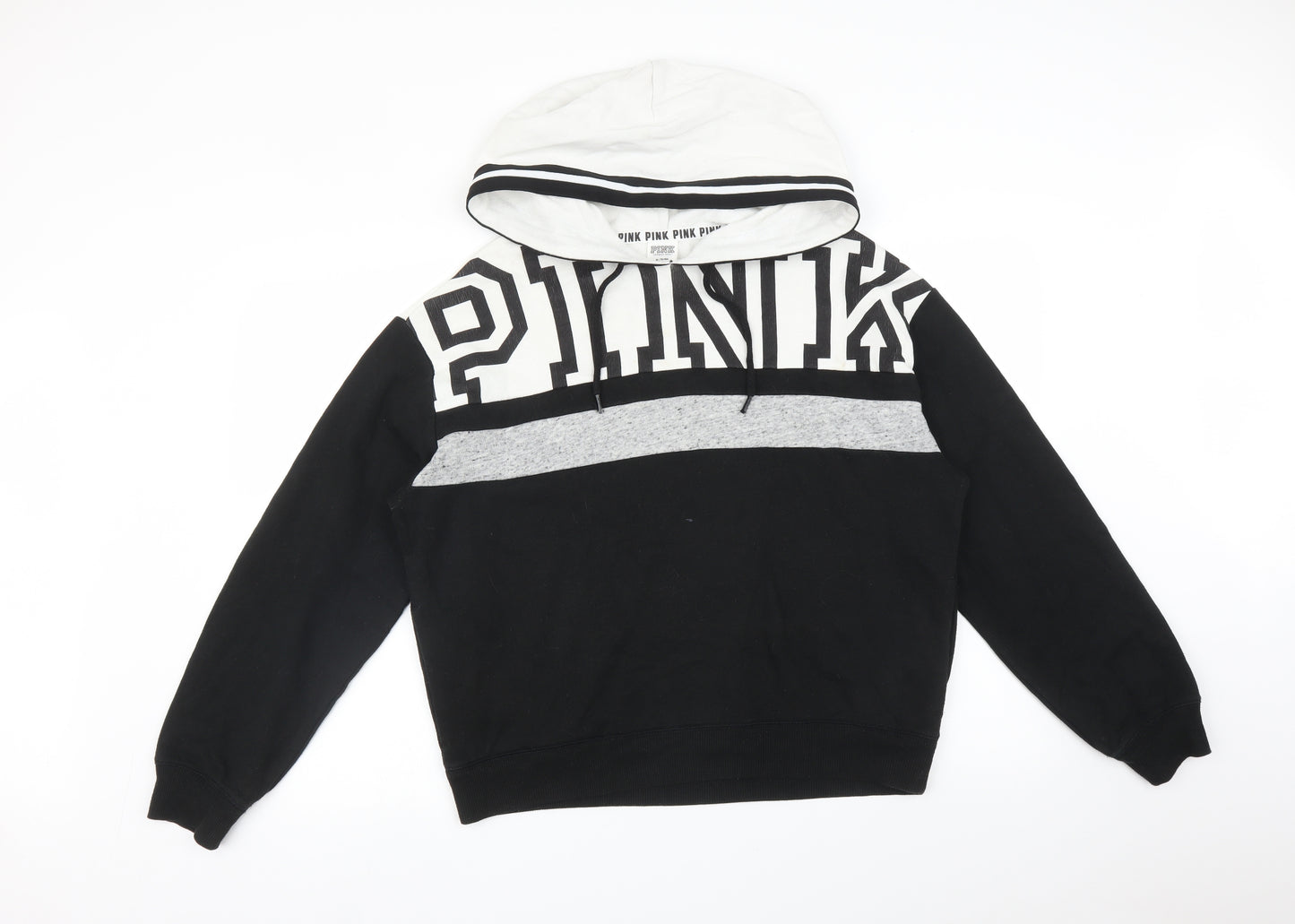 PINK Womens Multicoloured Colourblock  Pullover Hoodie Size M