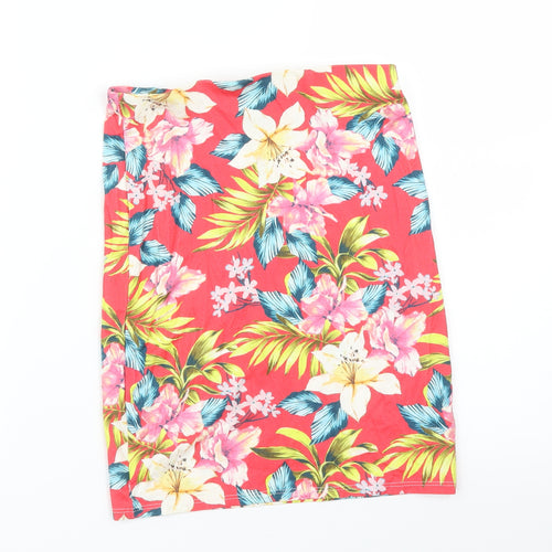 New Look Womens Multicoloured Floral  Straight & Pencil Skirt Size 6