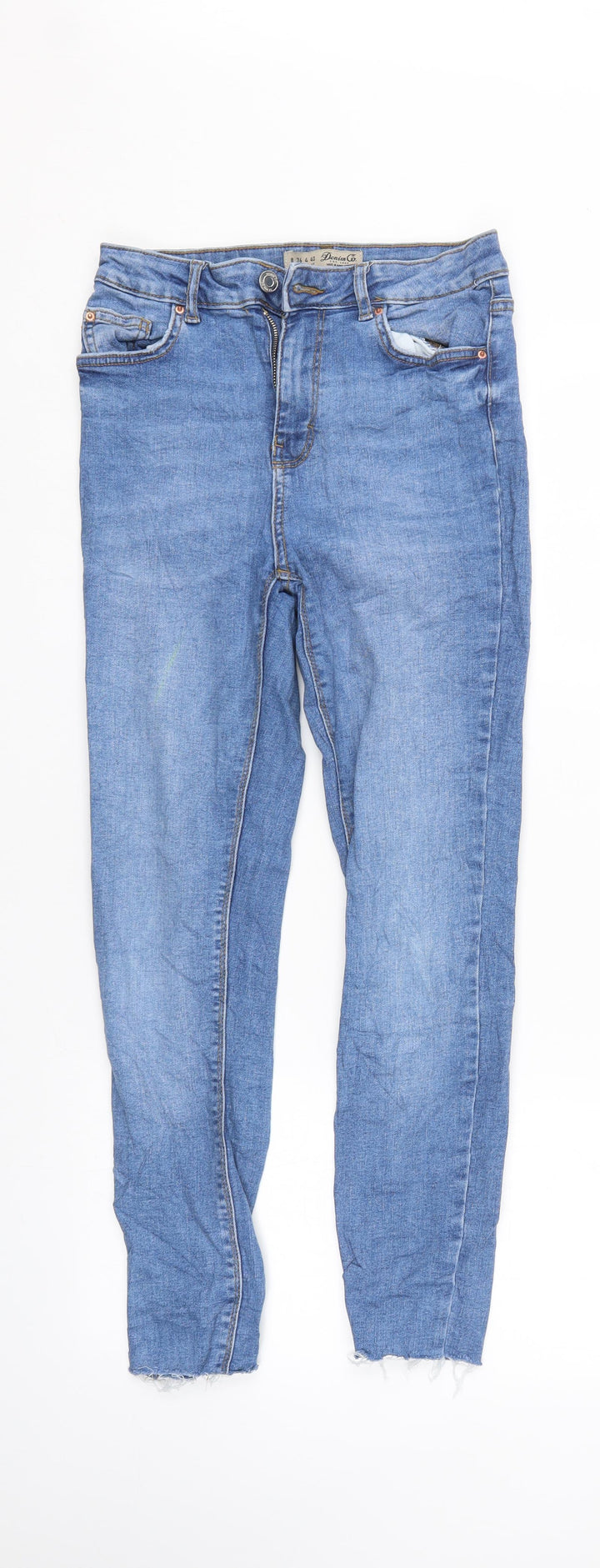 Denim & Co. Womens Blue Denim Straight Jeans Size 8 L26 in