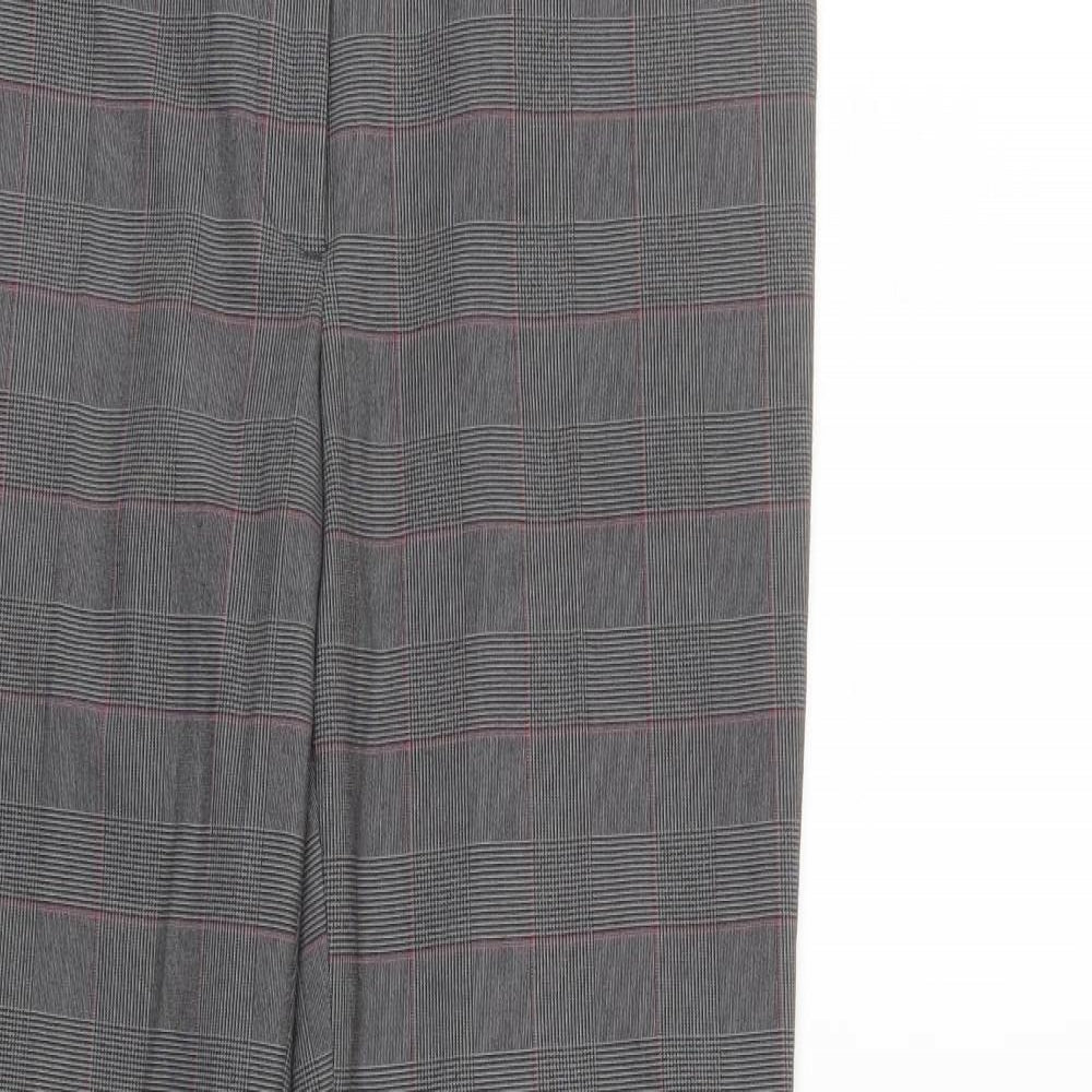 H&M Womens Grey Check  Trousers  Size 10 L30 in