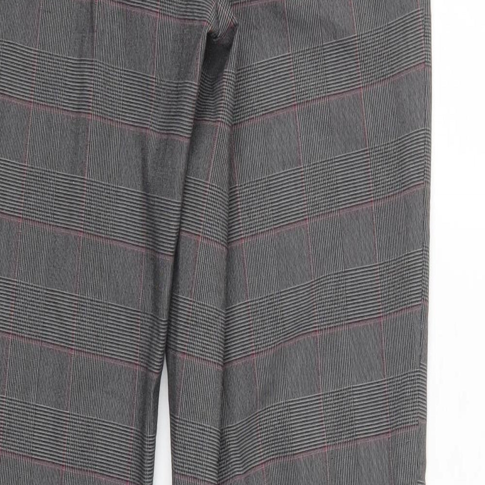 H&M Womens Grey Check  Trousers  Size 10 L30 in