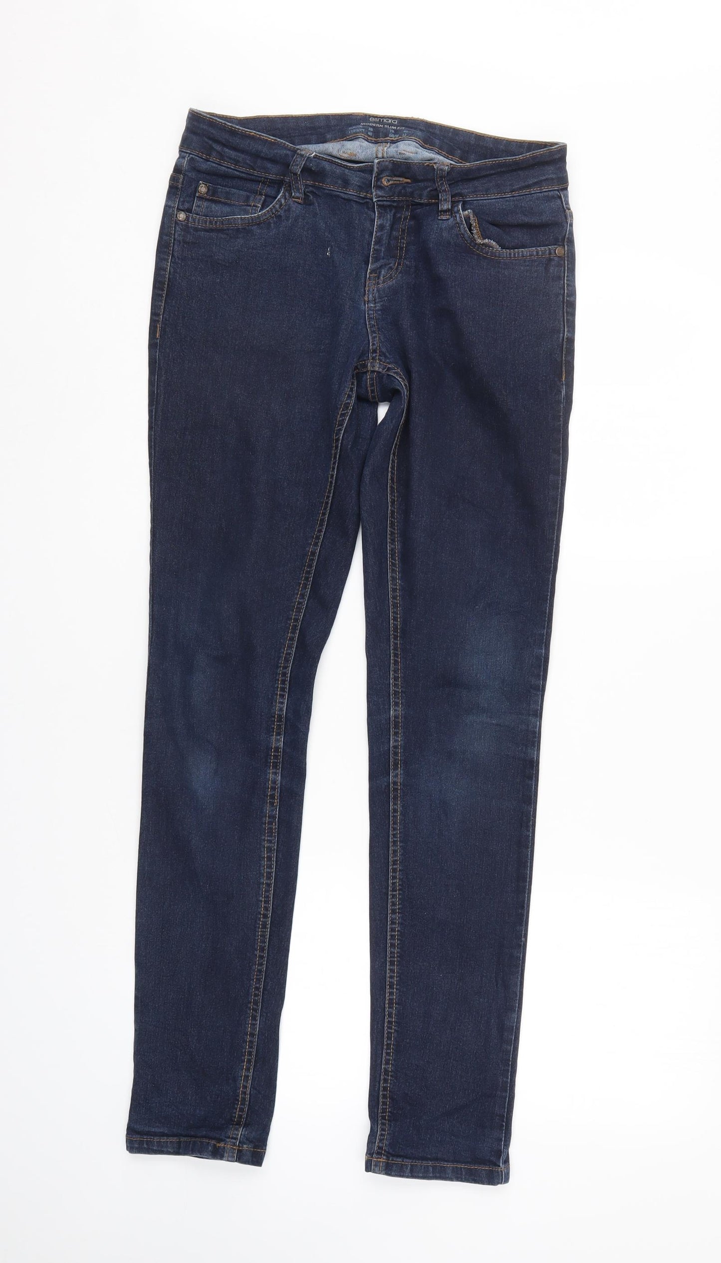 ESMARA Womens Blue  Denim Straight Jeans Size 10 L32 in