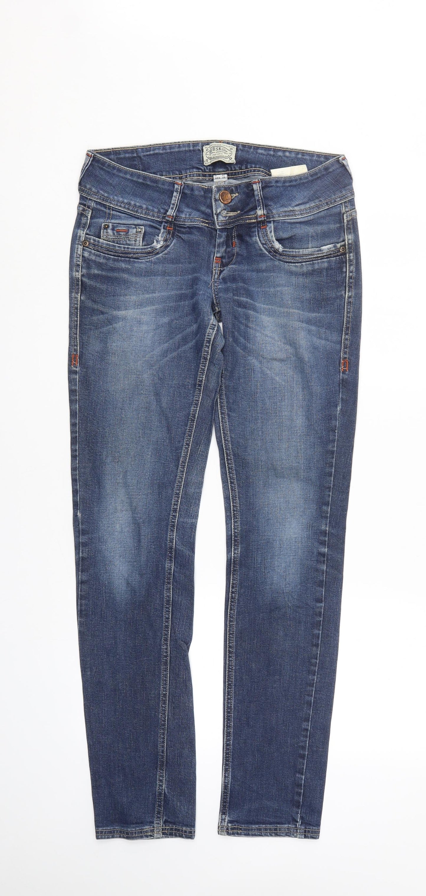 Bershka Womens Blue  Denim Straight Jeans Size 8 L31 in