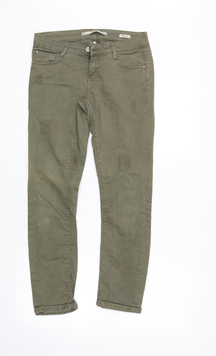 Leana Woman Womens Green  Denim Skinny Jeans Size 6 L27 in