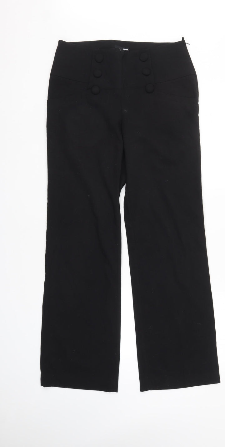 H&M Womens Black   Trousers  Size 10 L31 in