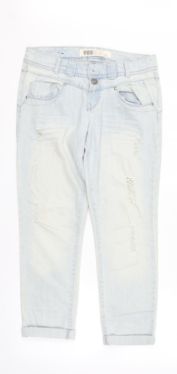 Yes Yes Womens Blue Denim Straight Jeans Size 10 L26 in