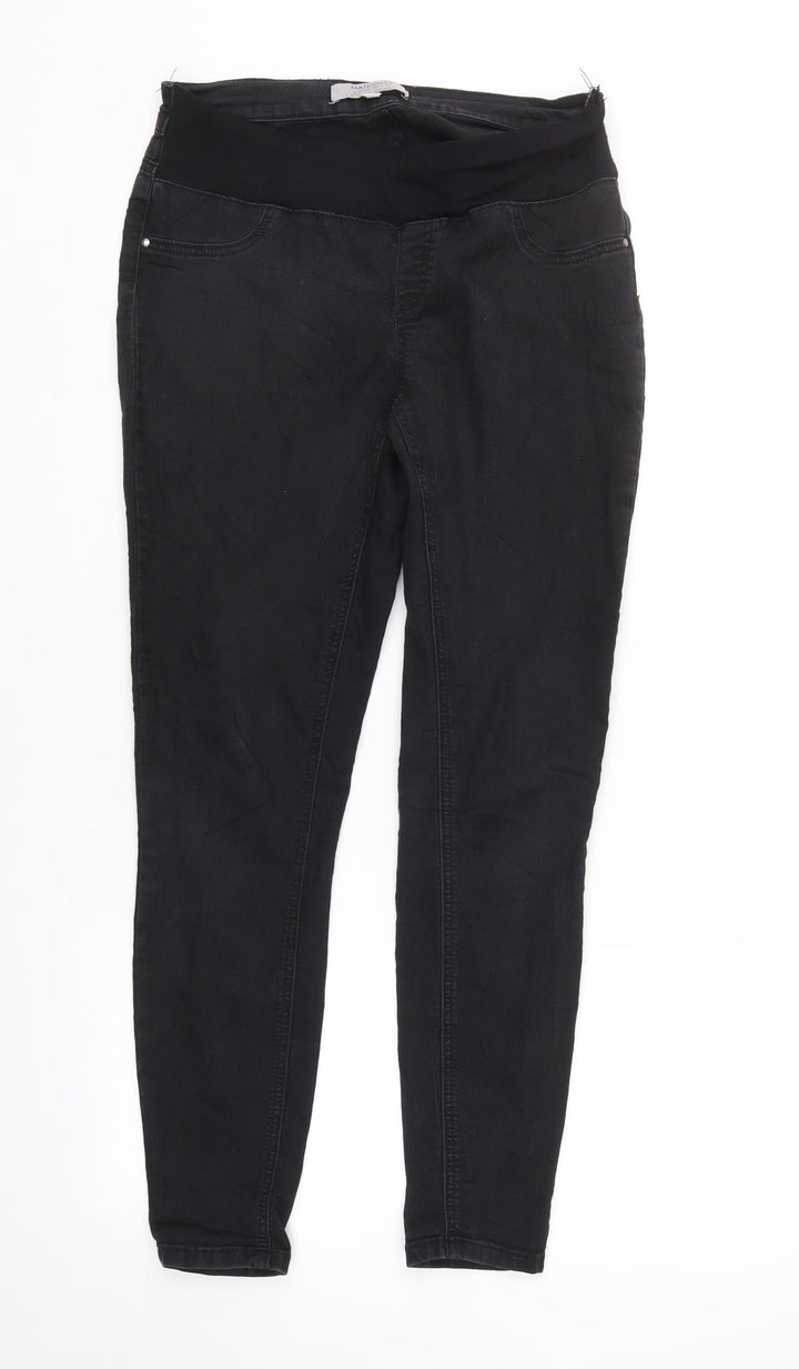 Dorothy Perkins Womens Black Denim Straight Jeans Size 8 L27 in