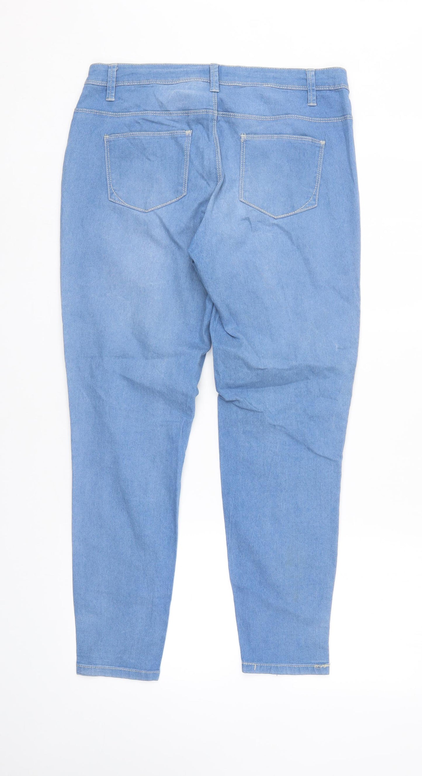Denim & Co. Womens Blue  Denim Straight Jeans Size 14 L28 in