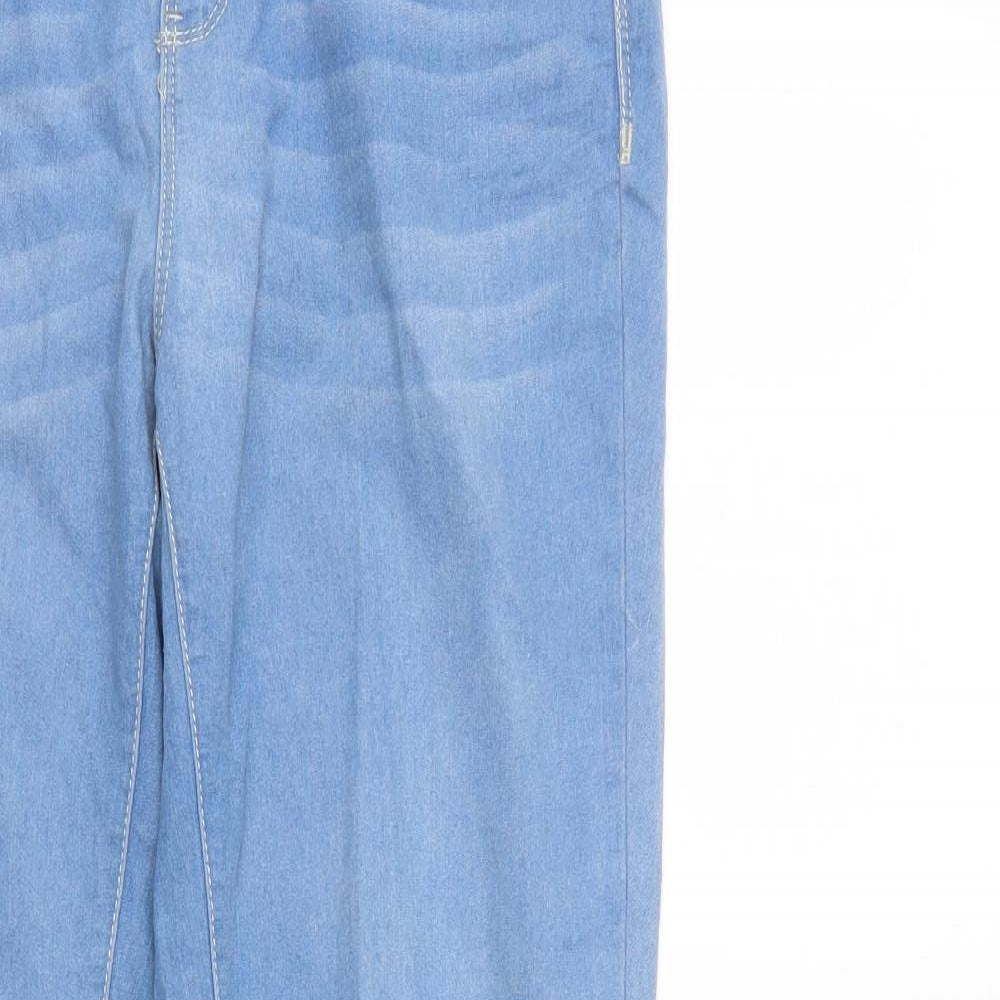 Denim & Co. Womens Blue  Denim Straight Jeans Size 14 L28 in