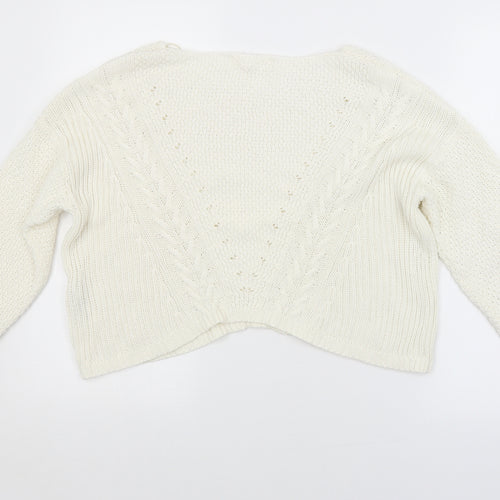 FOREVER 21 Womens White Argyle/Diamond  Pullover Jumper Size L