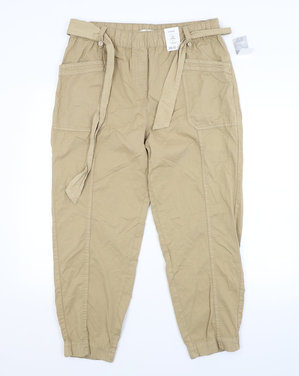 George Womens Beige   Cargo Trousers Size 16 L26 in