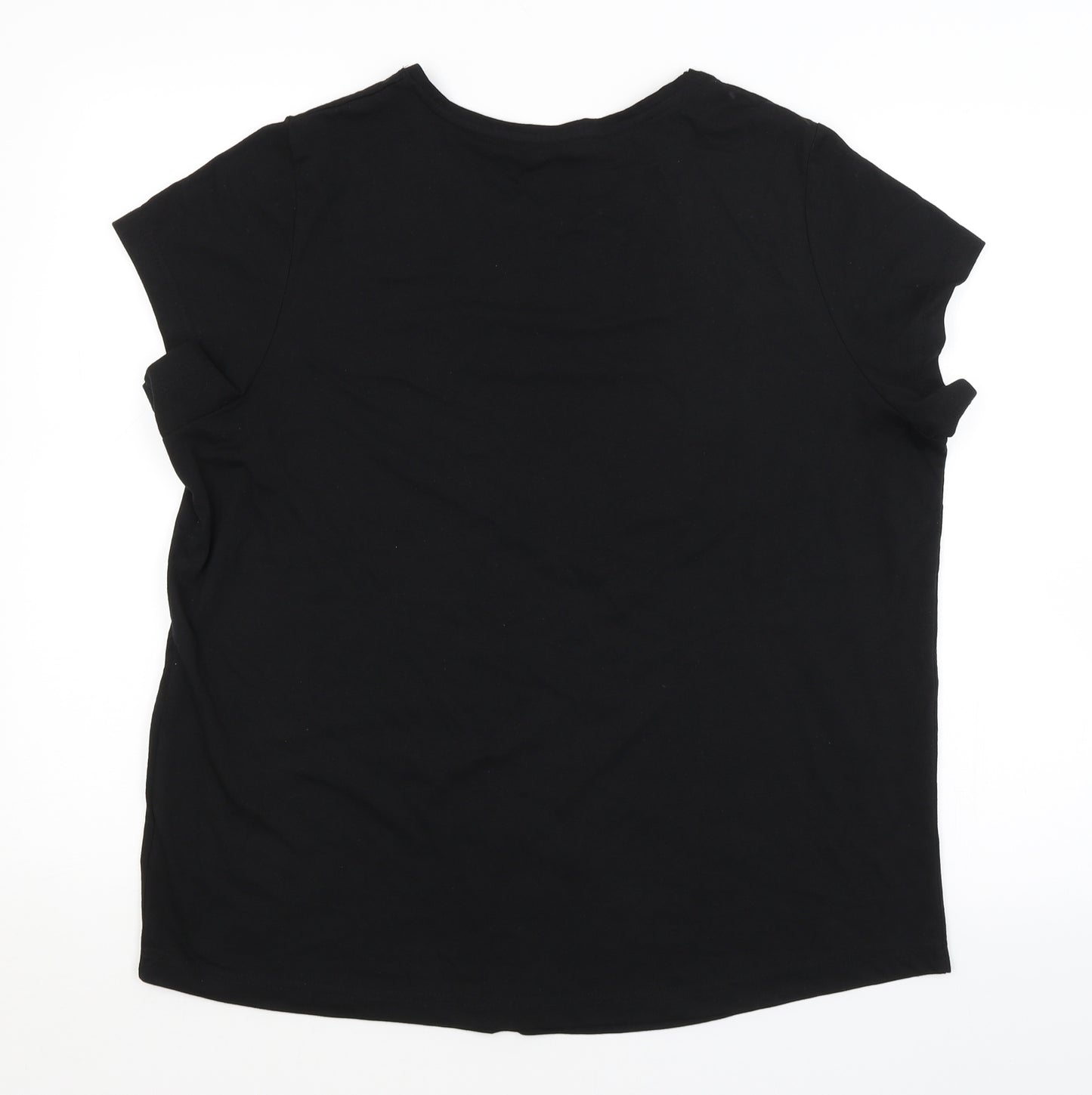 Pretty Secrets Womens Black   Basic T-Shirt Size 16