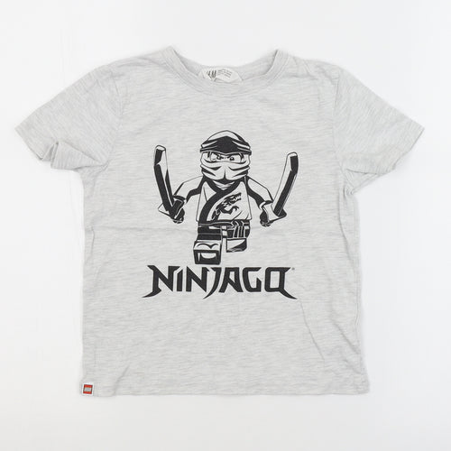 H&M Boys Grey   Basic T-Shirt Size 5-6 Years  - LEGO