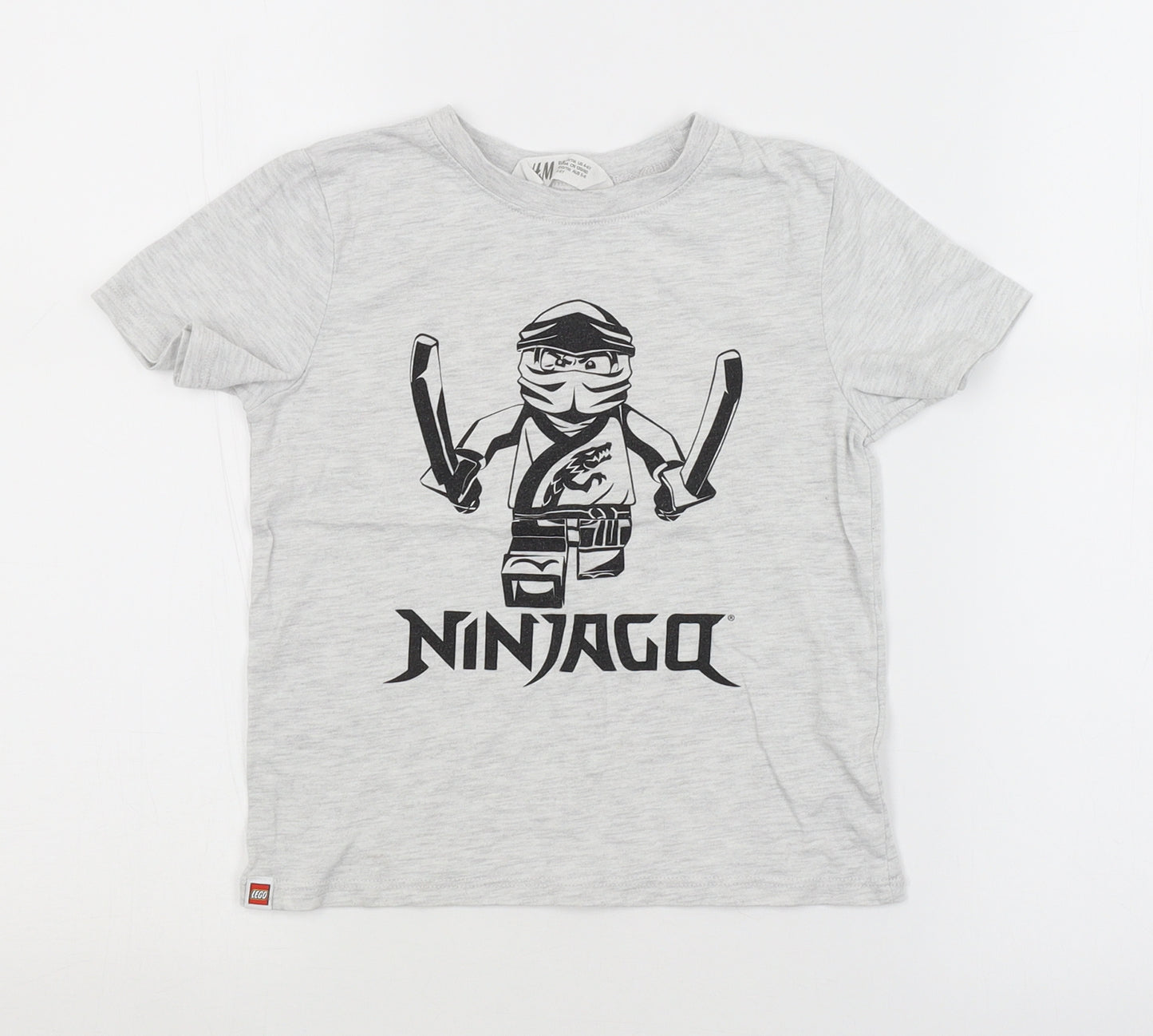 H&M Boys Grey   Basic T-Shirt Size 5-6 Years  - LEGO