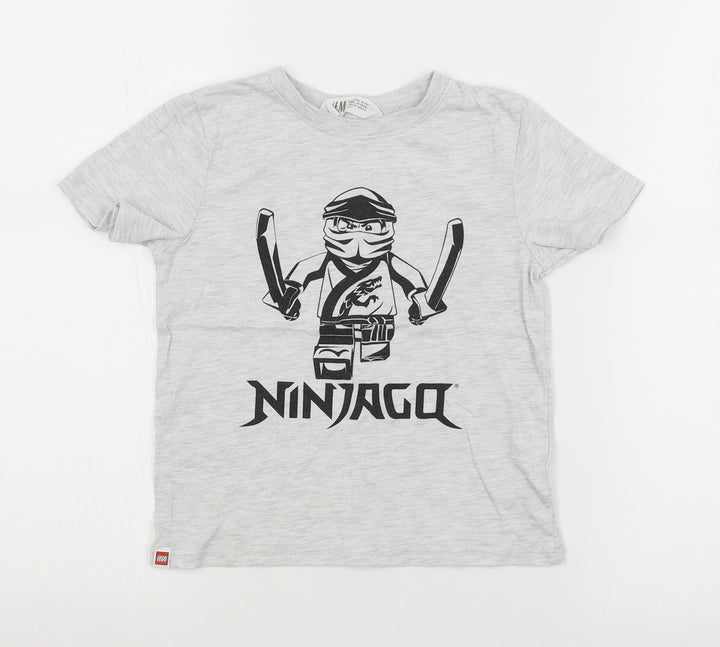 H&M Boys Grey   Basic T-Shirt Size 5-6 Years  - LEGO