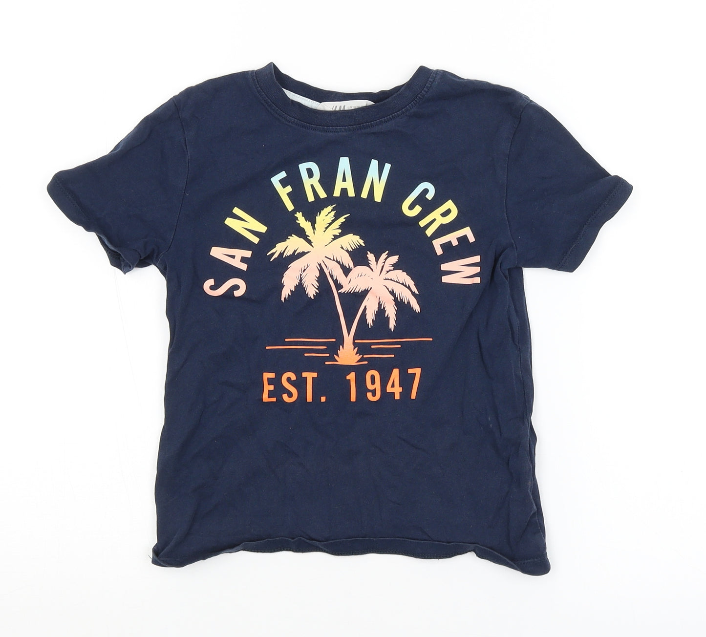 H&M Girls Blue   Basic T-Shirt Size 5-6 Years