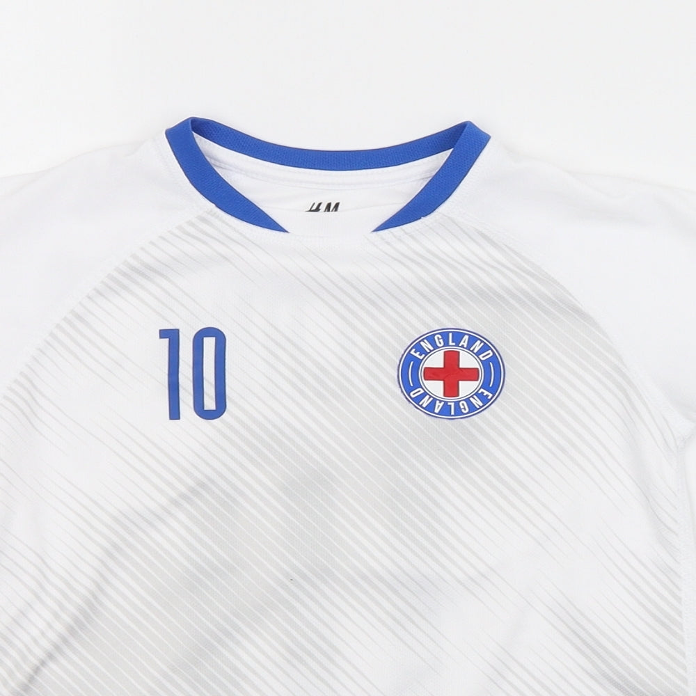 H&M Boys White   Jersey Casual Size 5-6 Years  - ENGLAND